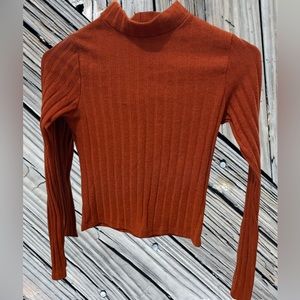 Olivia Rae burnt orange long sleeve crop top
